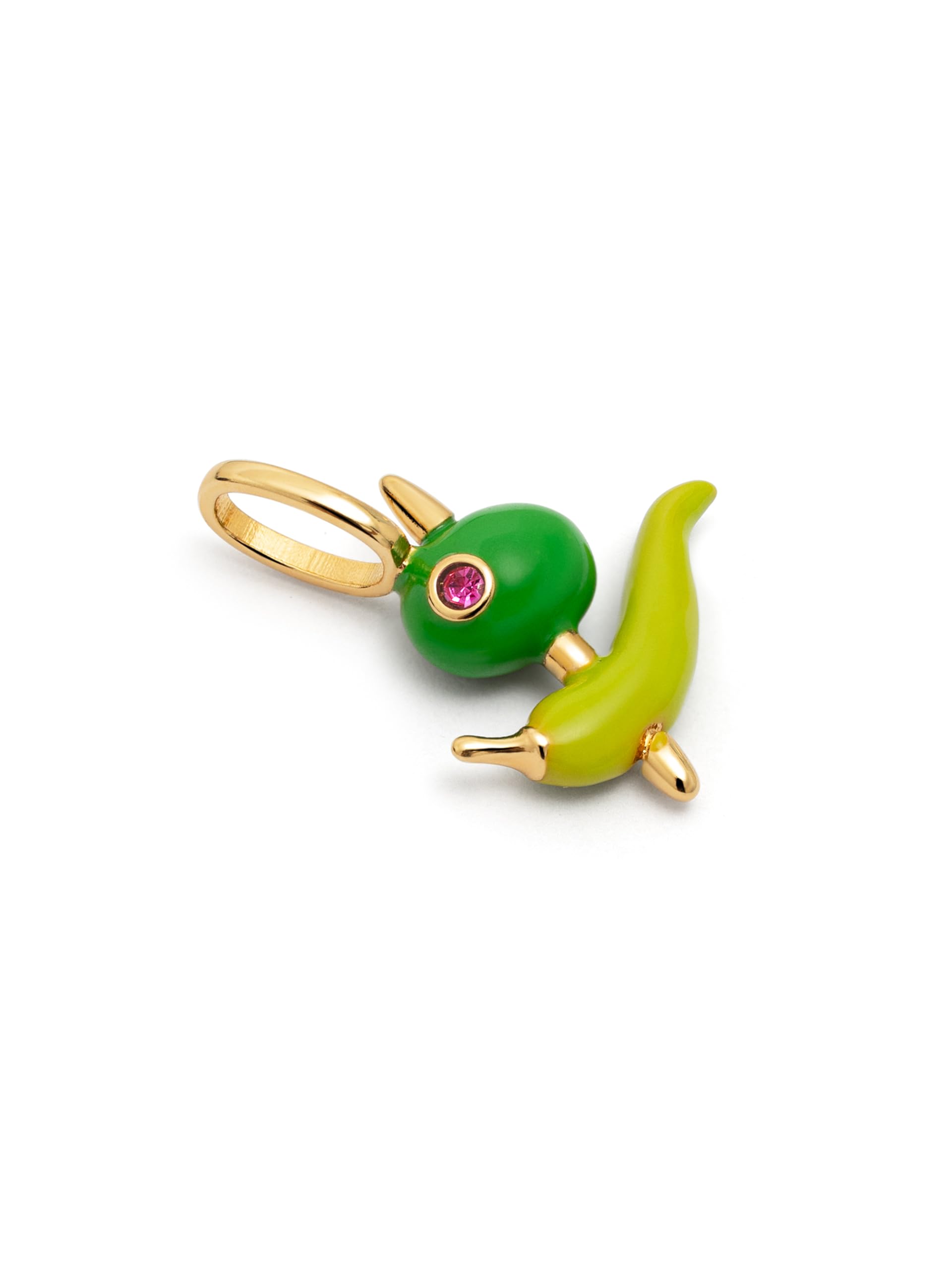 SINGULARU - Charm Piparra o Gilda. Latón con Baño en Oro de 18 Kt y Enamel. Joyas Para Mujer.