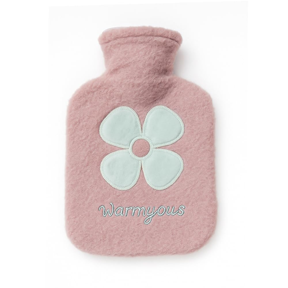 svulint super soft plush covered hot and cold water bag bottle, hot water bag for period cramps relief bag, heating bottle for body pain relief therapy (pink, 500 ml)