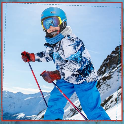 Image of Honoson 2 Pairs Kids Snow Gloves, Winter Waterproof