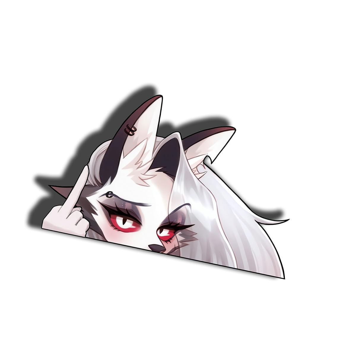 5.1 Inch Furry Anime Loona Car Stickers Cartoon Peeker DIY Decoration Laptop Bumper Windo…