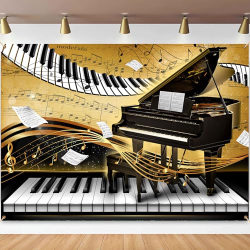 Fondo decorativo piano 7x5 ft para fotografía y fiesta miniatura 1