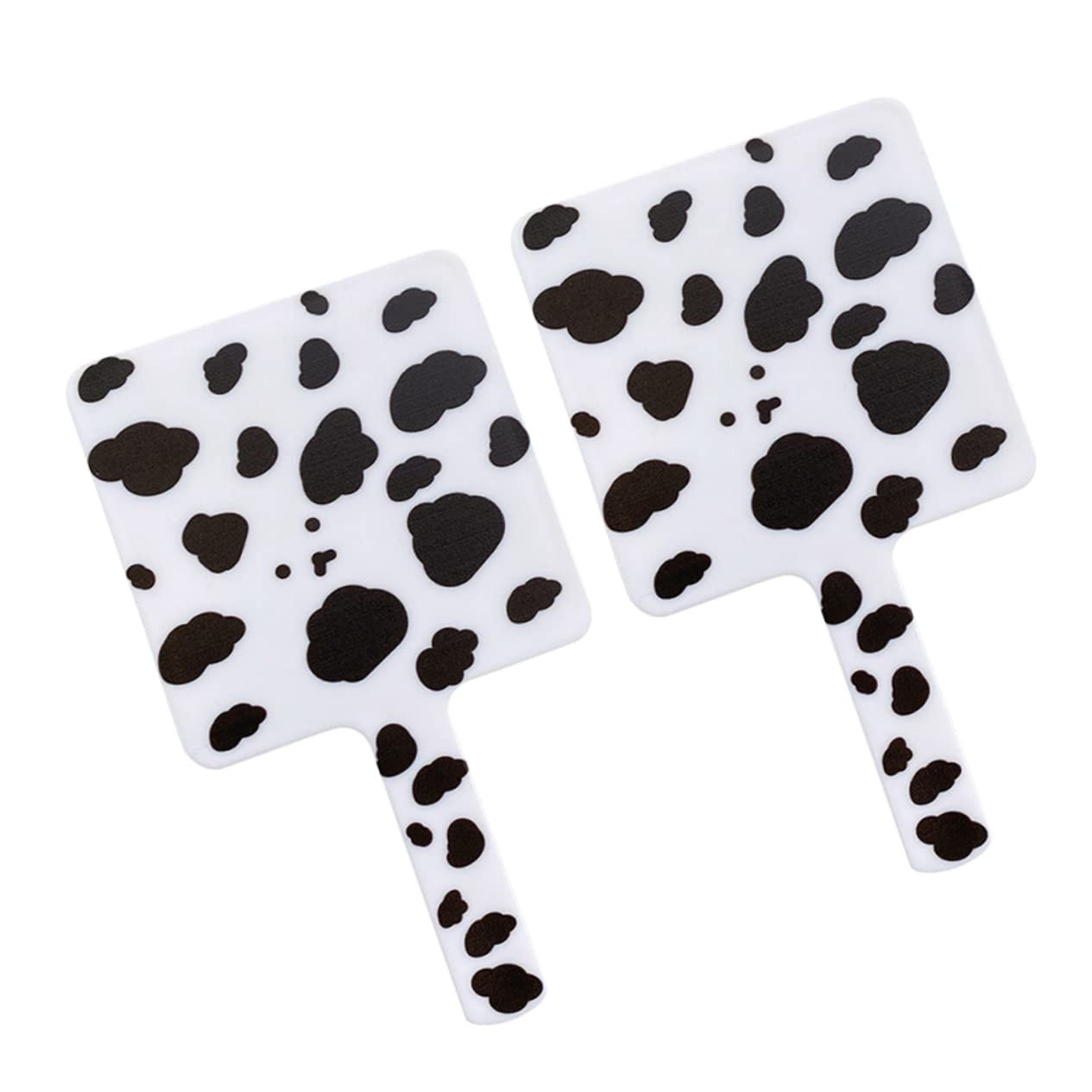 FRCOLOR 2pcs Hand Mirrors with Handles Travel and Beauty Use Square Makeup Mirror Set