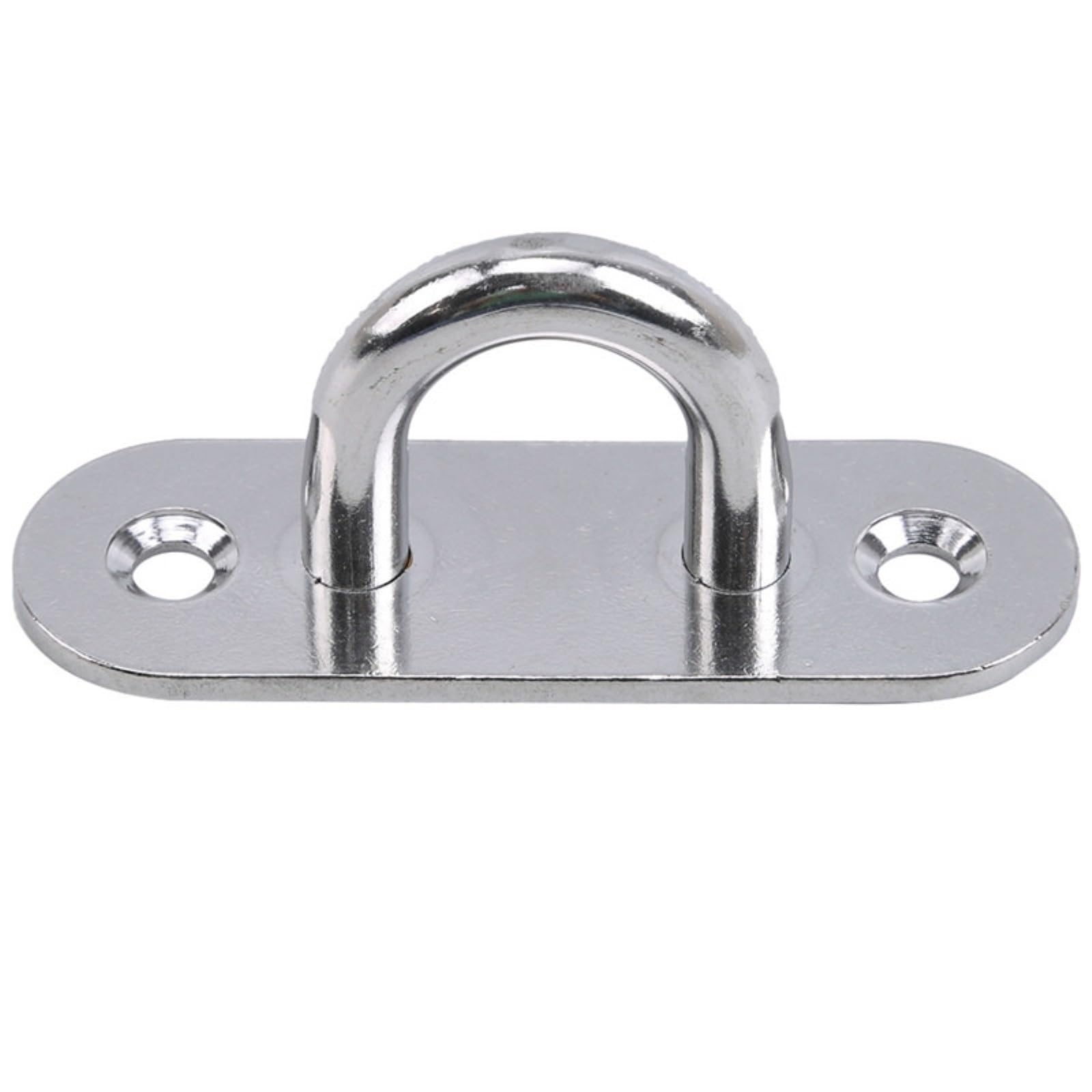 LAJHDCG 1/2pcs Hooks Eye Plate Heavy Oblong Duty Steel Stainless Pad Mount Wall U Boat Ceiling Hanger Ring Garage Hammock D Design Shape(2pcs 304-M8)