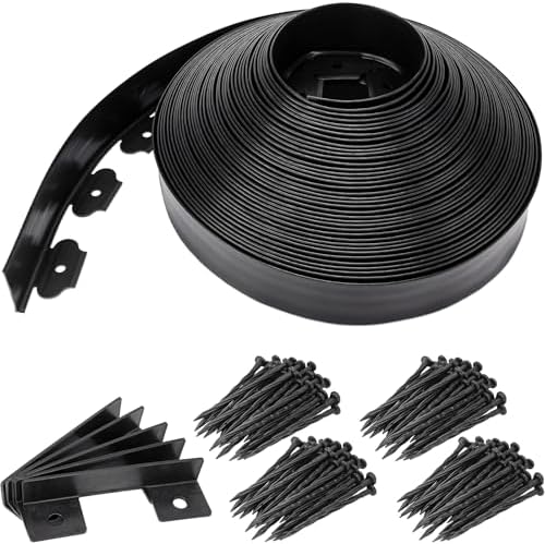 Black Plastic Lawn Edging - Are These 5 Choices Worth Your Money? 3 Landscape Edging 2.5 Inch Tall 100 FT, Black Edging for Landscaping with 5Pcs connectors and 120 Pcs Anchoring Spikes for Garden Flower Beds Yard Lawn