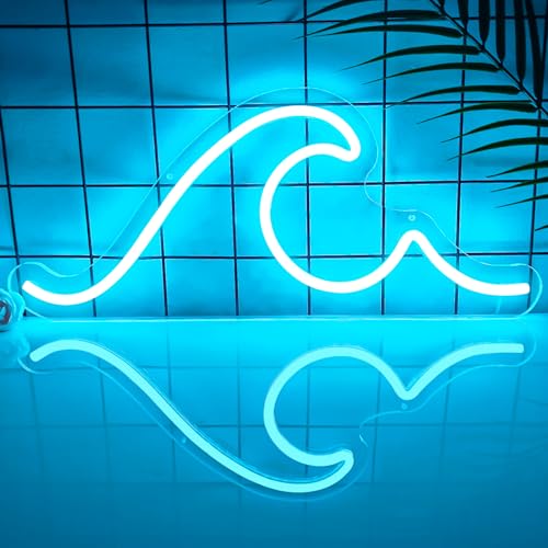 Ajoyferris Wave Neon Sign For Wall Decor Dimmable Led Neon Wave...