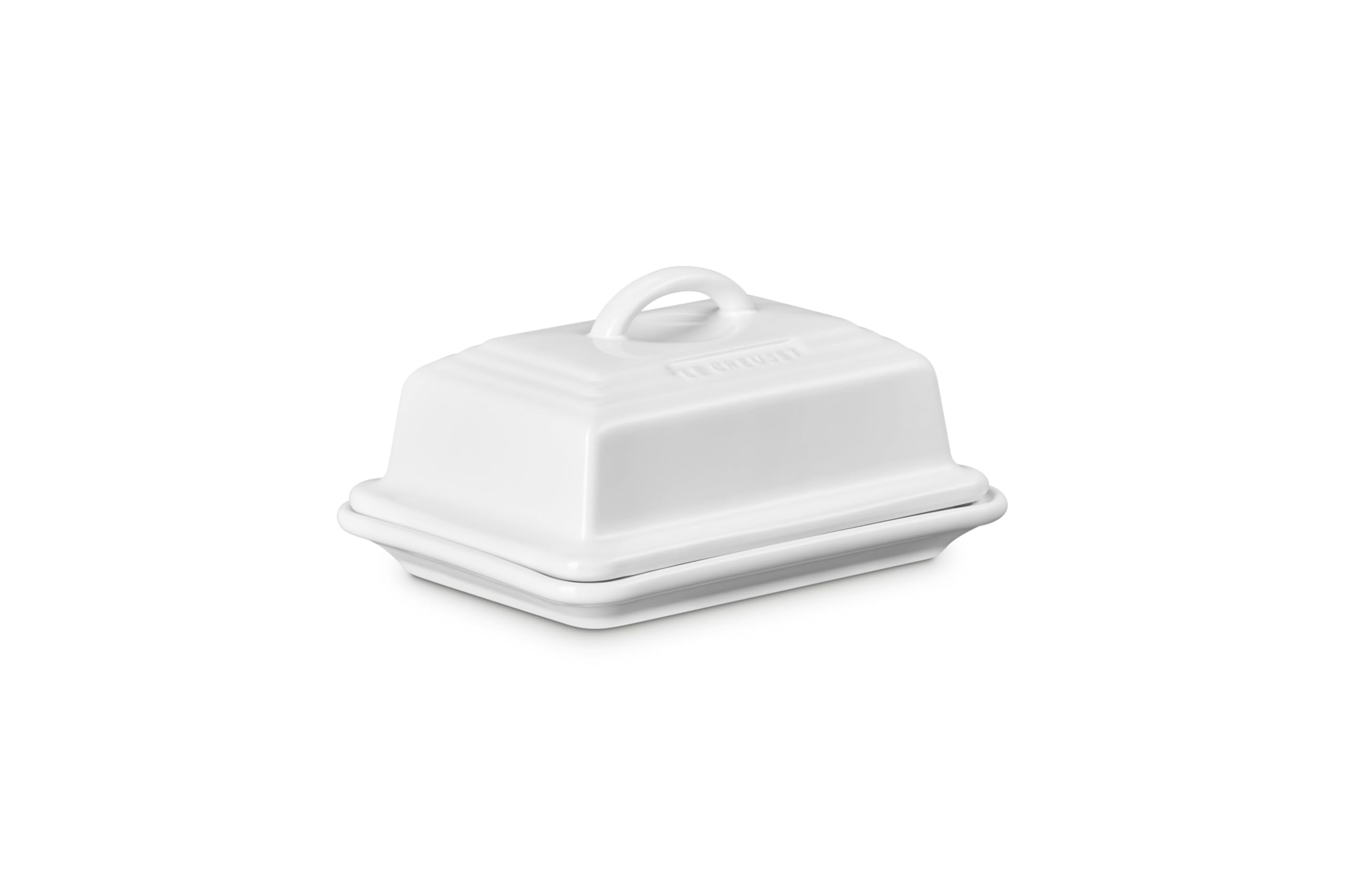 Le Creuset Stoneware European Butter Dish, White