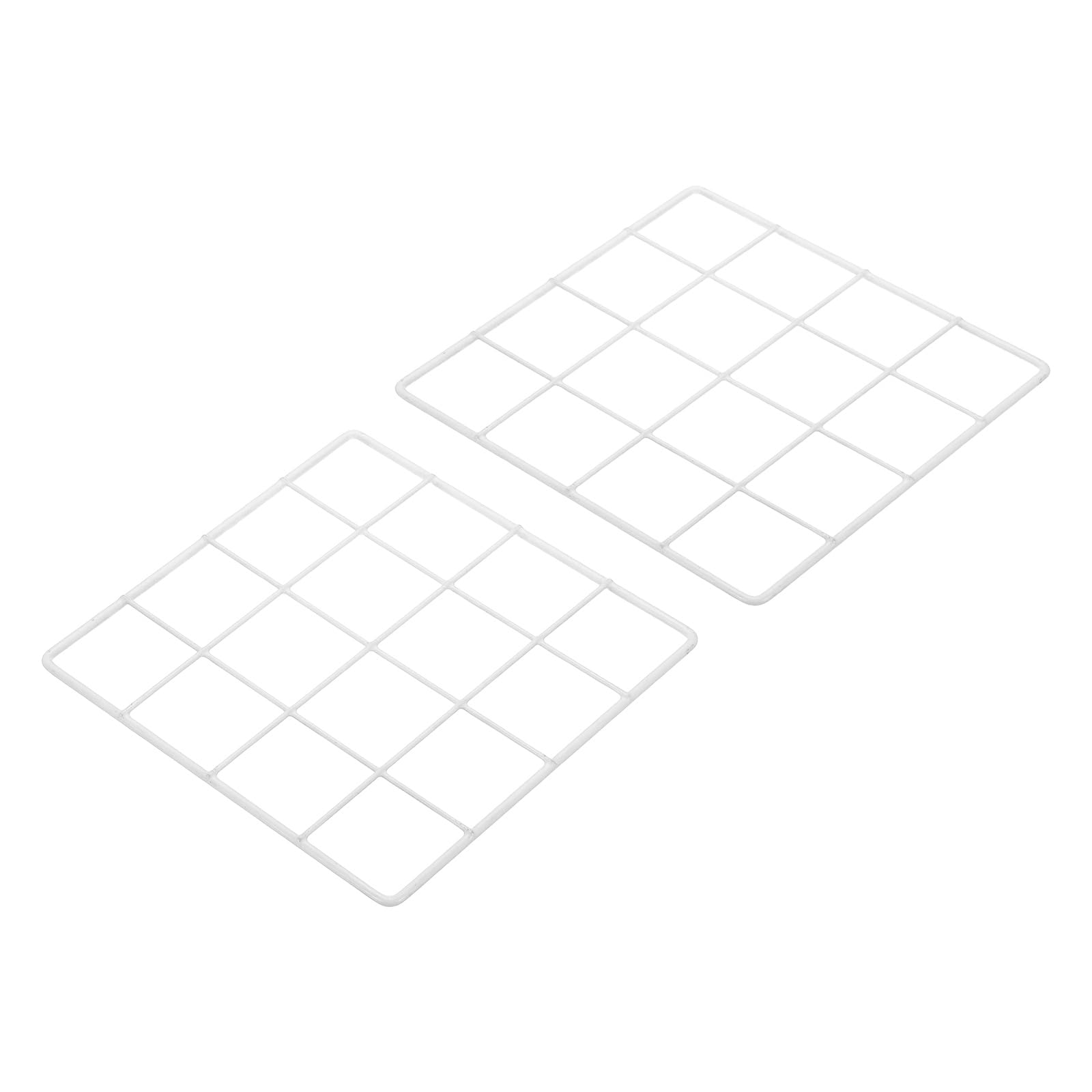 PATIKIL 20x20cm Wire Grid Panel, 2 Pack Board Photo Pictures Memo Display Grid Panels Hanging Organizer Wall Decorative Panel for Home Office Wedding, White