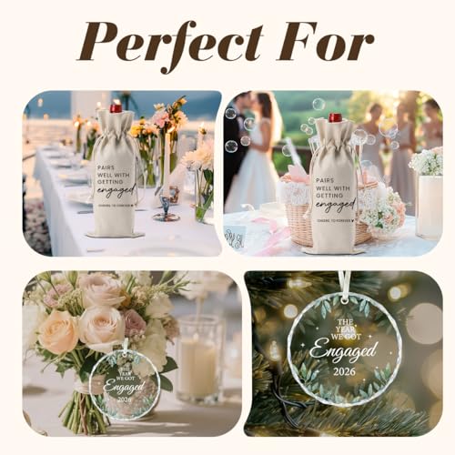 Image of FBCCZEY First Betrothed Engaged Engagement Gifts for Couples Her | Engagement Party Decorations for Engaged Couple Wine Bag Our First Betrothed Acrylic Ornament 2026