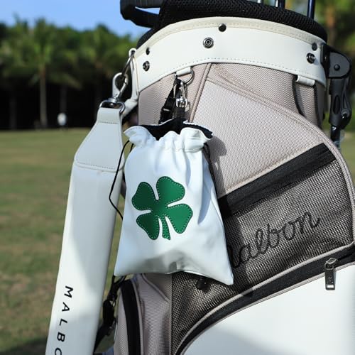 Leather Golf Valuables Pouch with Drawstring