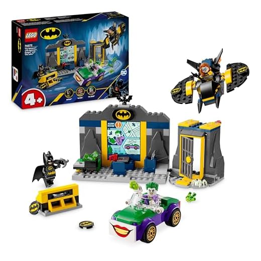 LEGO DC Batman Batcueva con Batman, Batgirl y The Joker, Coche de Juguete de Construcción de Superhéroe, Regalo de para Niños y Niñas de 4 Años o Más Fans de los Superhéroes, Minifiguras 76272