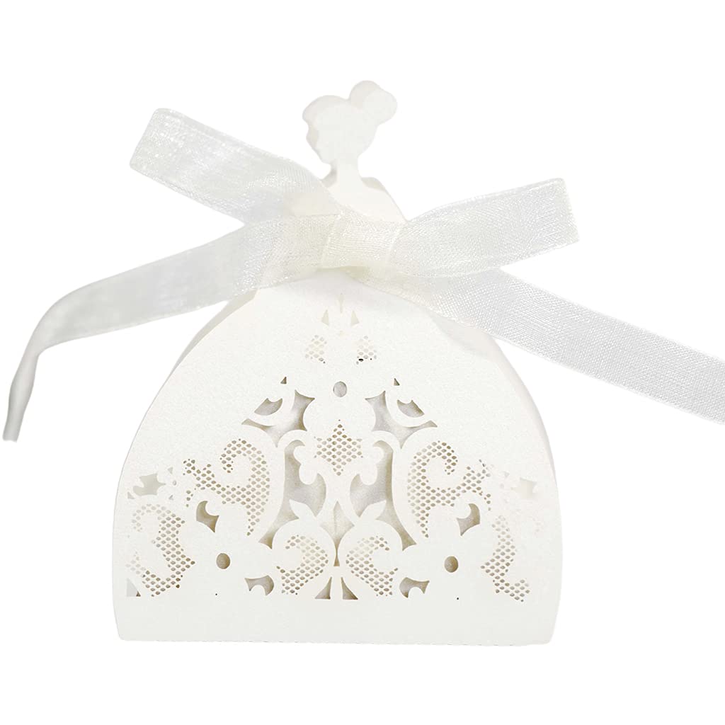 Boîtes à bonbons pour mariage et souvenirs d'anniversaire | Bonheur en dentelle, 100 pièces