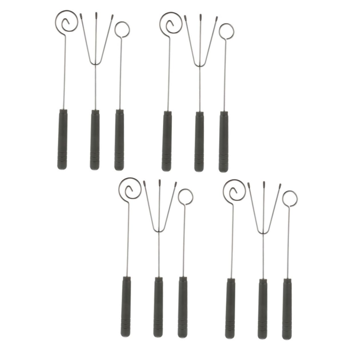 Cabilock 4 Sets Stainless Steel Fondue Forks Set Versatile Dipping Tools for Cheese Chocolate and Jam Serving Portable Dessert Server Forks for Indoor Outdoor Use
