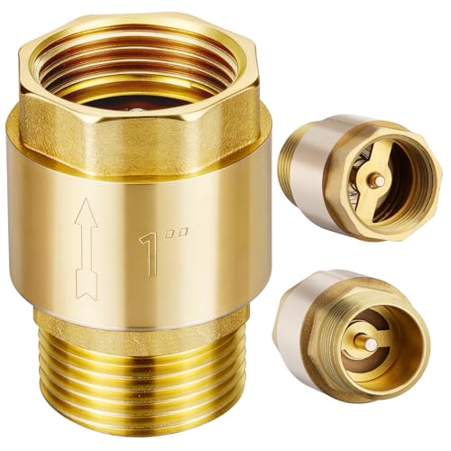 Zocipro Clapet Anti Retour 1 pouce en Laiton, Filetage Mâle Vers Femelle, Clapets de non-retour 1 pouce AG à IG étanche pour Pompe, Jardin, Machine à...