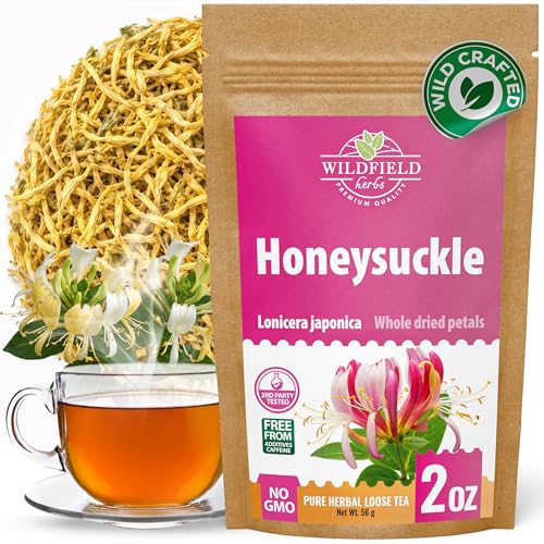 Image of 2 oz. Dried Honeysuckle Buds Herbal Tea (Lonicera Japonica) - 56g Honeysuckle Flower Herb Tea Te De Madreselva