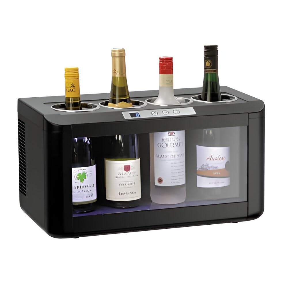 MBH - Vinoteca Profesional pequeña 12-18º compacta para 5 botellas. Cava de Vino Expositor de barra y contrabarra con Refrigeración termoeléctrica y control de temperatura LED para Hostelería.