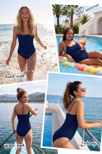 Image of Beautikini Period Swimwear One Piece Leakproof Swimsuit Menstrual Tummy Control Bathing Suit for Teens Girls and Women