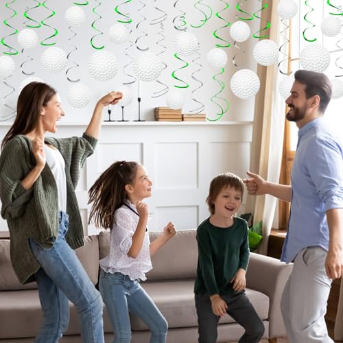 Image of 54Pcs Golf Hanging Swirls Party Decorations Golf Theme Birthday Party Decorations Supplies Golf Cutouts Foil Streamers Wall Ceiling Hanging Decor for Kids Boys Men
