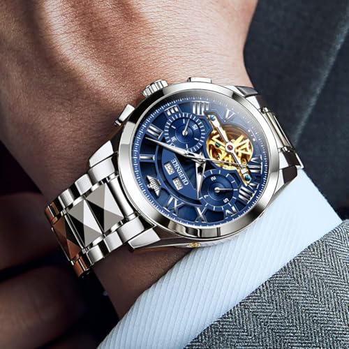 OUPINKE Watches for Men Automatic Skeleton Self Winding Dress Wrist WatchBusiness Waterproof Luminous Tungsten…2