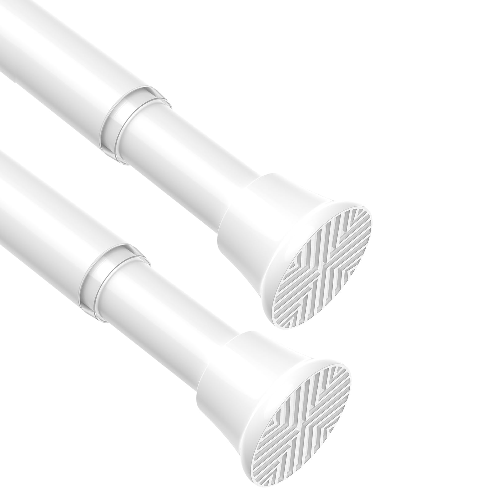 AIZESI Shower Curtain Pole 76-160cm Extendable No Drill White Tension Rod
