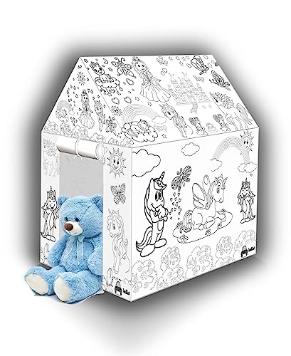 FunBlast Tent House for Kids – DIY Coloring Unicorn Theme Play Tent House for Children, Pop Up Play Tens for Kids, Girls and Boys, Indoor and Outdoor Kids Tent House (Multicolor)