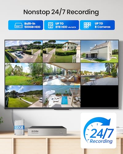 ZOSI 5MP Wired Security Camera System, 4pcs 1080p Pan/Tilt 360°View Cam - image 6