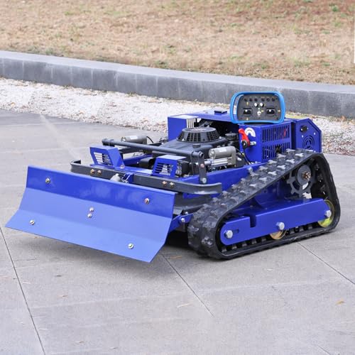 Mähroboter-Rasenmäher für Raupen, ferngesteuert, 4 × 4, Hybrid, Benzin-Elektro, Schnitt 21,6 Zoll, RC-Mähroboter für Steigungen 100% (45°) – Mähfläche 0,75 Acres (Modell mit Schneepflug)