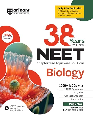 Image of (Old Edition) Arihant 38 Years NEET Biology Chapterwise Topicwise Solved Papers (2025-1988)