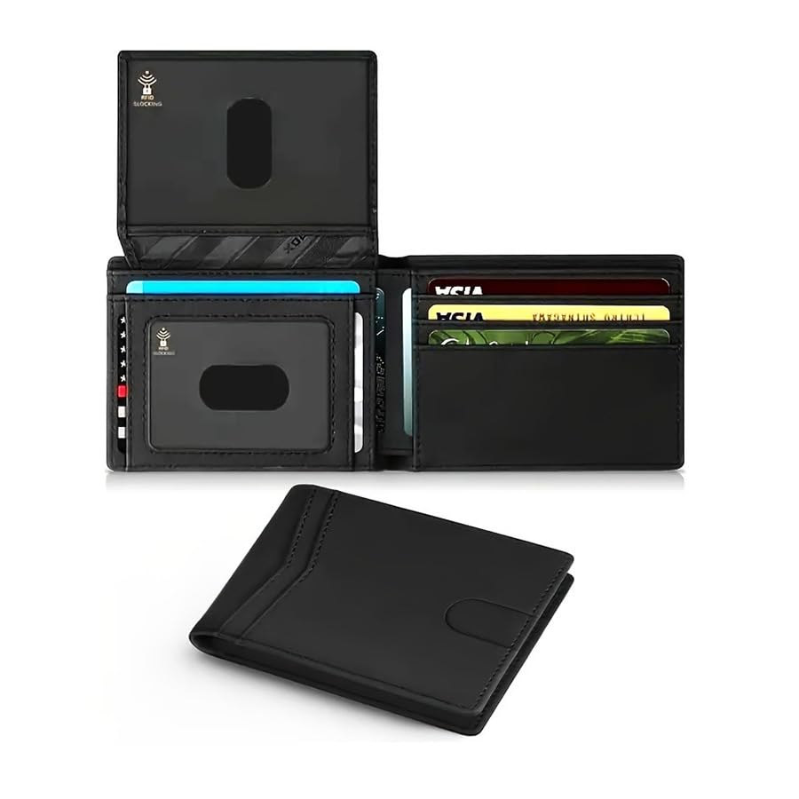 Triharyar Wallet for Men, Slim Leather Mens Bifold Wallet, Mens Minimalist...