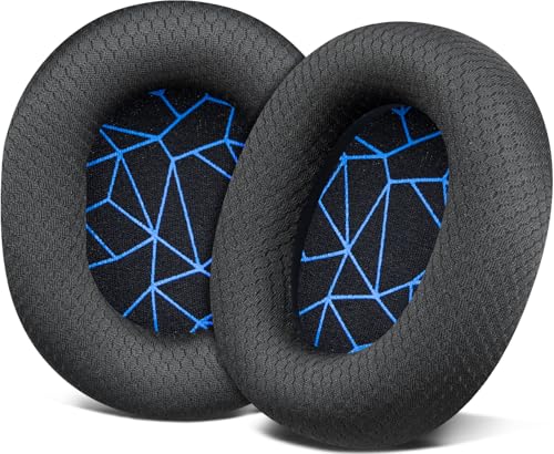 Image of SOULWIT Replacement Earpads for SteelSeries Arctis 1 /3 /5 /Arctis 7 /7+ /7P /7P+ /7X /7X+ /9 /9X /Pro /Prime(Do Not Fit Any Arctis Nova) Headset, Ear Pads Cushions with High-Density Foam - Black(Blue Line)
