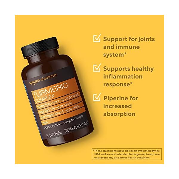 Amazon-Elements-Turmeric-Complex-316-mg-Curcumin-140-mg-Ginger-5-mg-Black-Pepper-Joint-Immune-System-Healthy-Inflammation-Response-65-Capsules-2-month-supply Amazon Elements Turmeric Complex, 316 mg Curcumin, 140 mg Ginger, 5 mg Black Pepper - Joint & Immune System, Healthy Inflammation Response - 65 Capsules (2 month supply)
