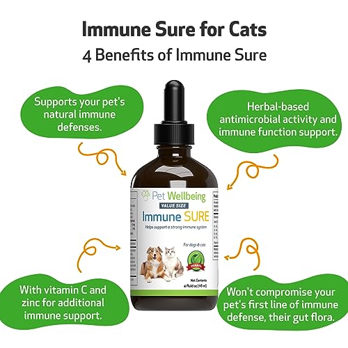 Pet Wellbeing Immune Sure for Dogs & Cats, Supports Normal Immune Defenses, Gut Flora Balance, Andrographis, Echinacea - Image 3