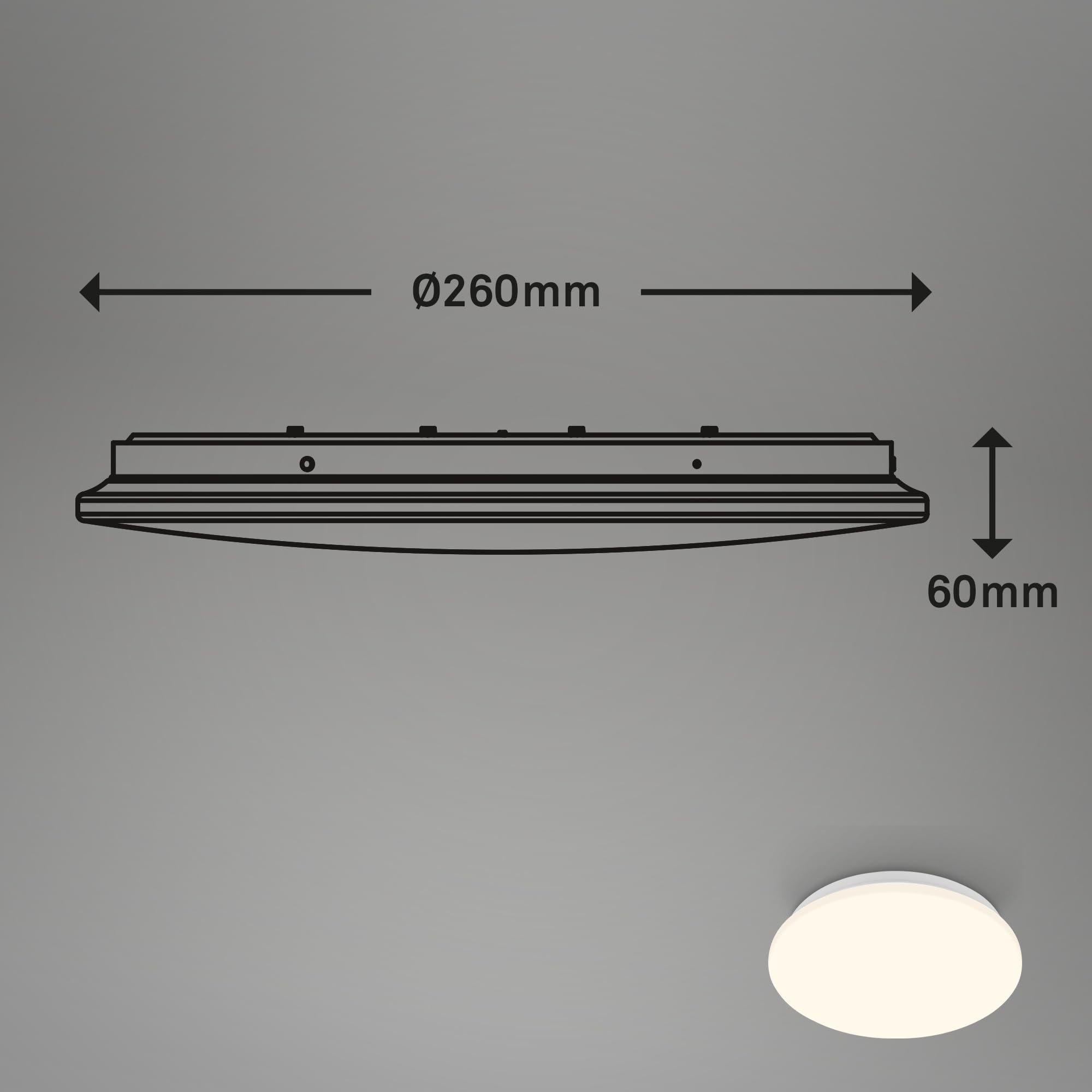 Briloner - Plafoniera a LED con sensore di movimento, luce bianca calda, plafoniera a LED, lampada da cucina, camera dei bambini, 270 x 60 mm (DxH) bianco (Confezione da 2)