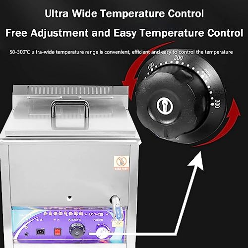 Fritteuse, LPG-Friteuse aus Edelstahl, Fettfritteuse aus Edelstahl mit herausnehmbarem Korb, manuelle Temperatureinstellung für gewerbliche Küchengeräte in Restaurants und Privathaushalten ( – Bild 8