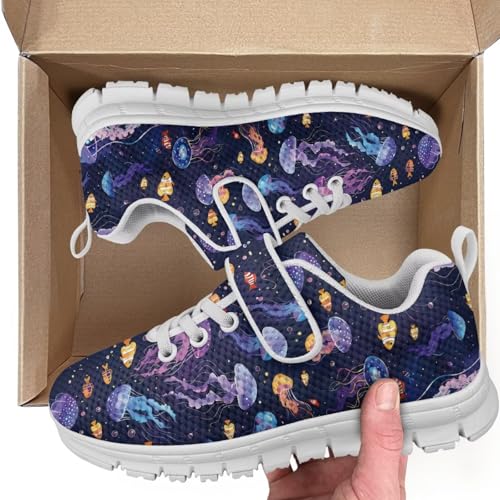 Forchrinse Neon Octopus Tennis Shoes Girls Boys Kids Sneakers Fashion Running Shoes for Toddler Lightweight Breathable School Sport Athletic Sneakers3