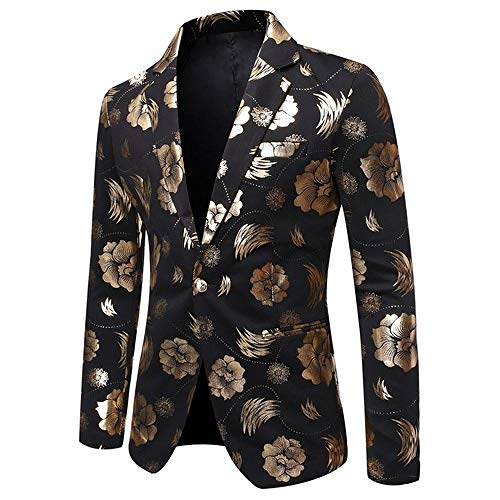 NObrand Chaqueta de Traje de Hombre Estampado Chaqueta Chaqueta Banquete Traje de Fiesta de Moda Chaqueta Estampado de Flores Chaqueta de   Traje Masculino