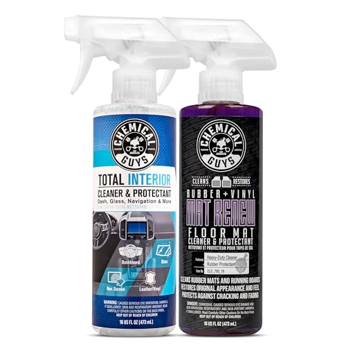 Image of Chemical Guys Mat Renew Rubber + Vinyl Floor Mat Cleaner And Protectant Total Interior Cleaner and Protectant Bundle, Safe for Cars, Trucks, SUVs, Jeeps, Motorcycles, RVs & More, (2-16 fl oz)