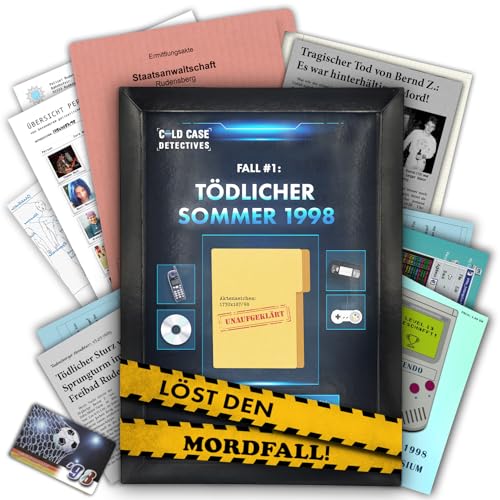 X-SCAPE Cold Case Detectives - Krimispiel & Escape Room Spiel für Zuhause - Tödlicher Sommer 1998 - Realistische Kriminalfälle lösen ab 14 Jahren - Krimispiele für Erwachsene für 1-6 Personen