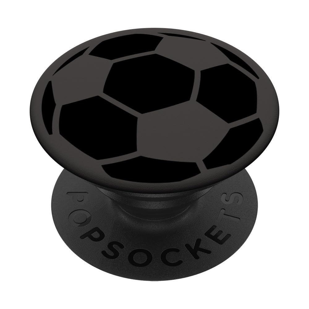Gray Black Soccer Ball PopSockets Adhesive PopGrip