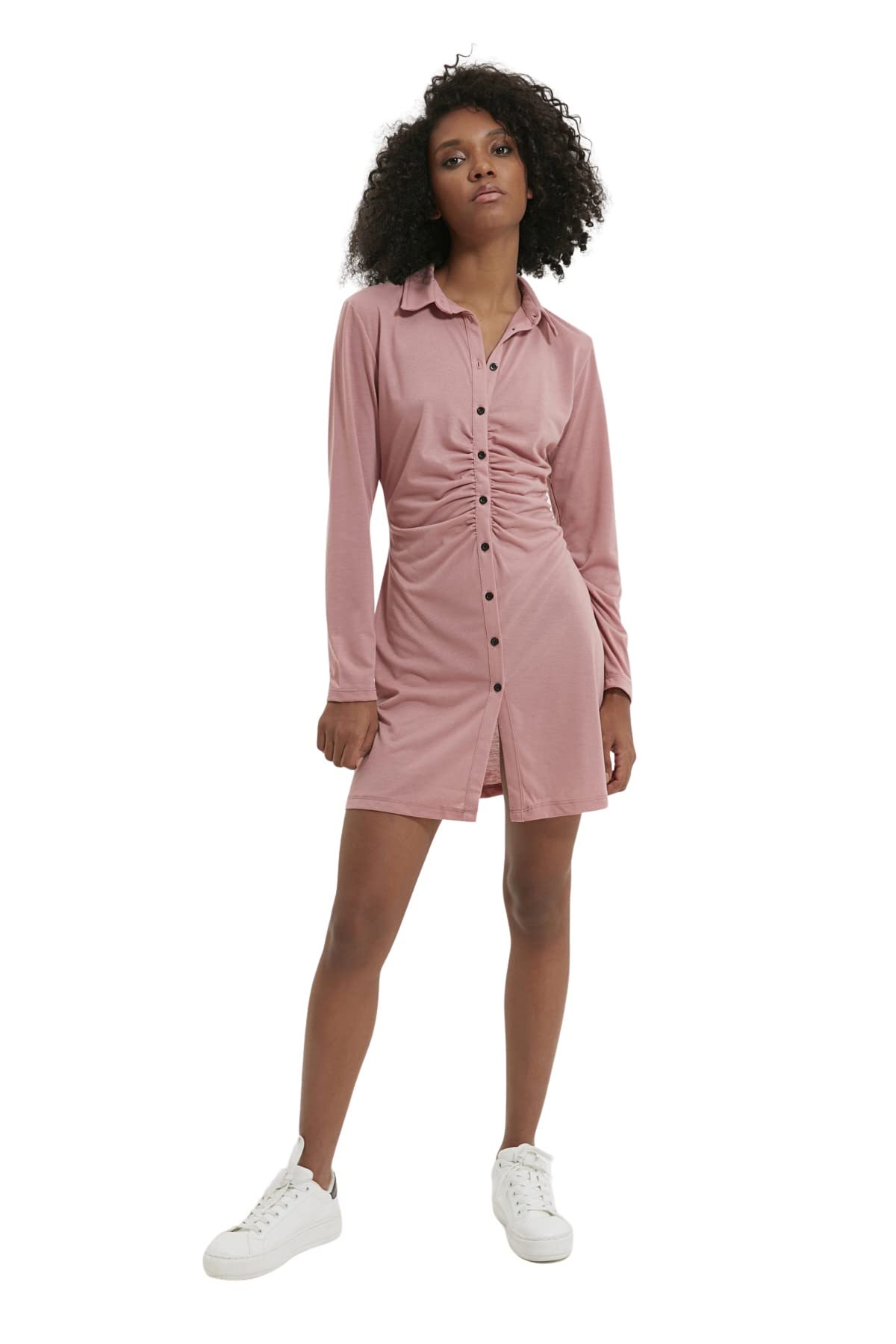 Trendyol Women Loungewear Mini Basic Slim Woven Dress Pink