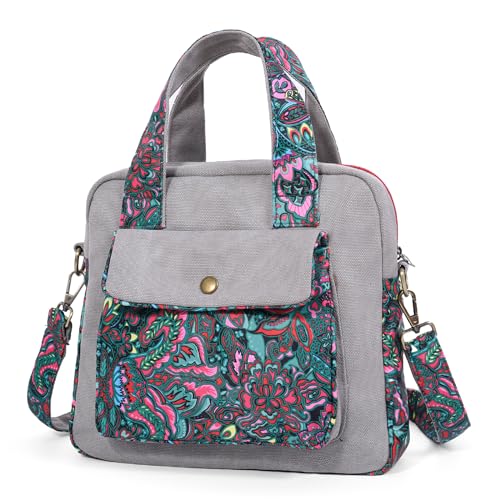 Black Butterfly Canvas Shoulder Bag Dark Green