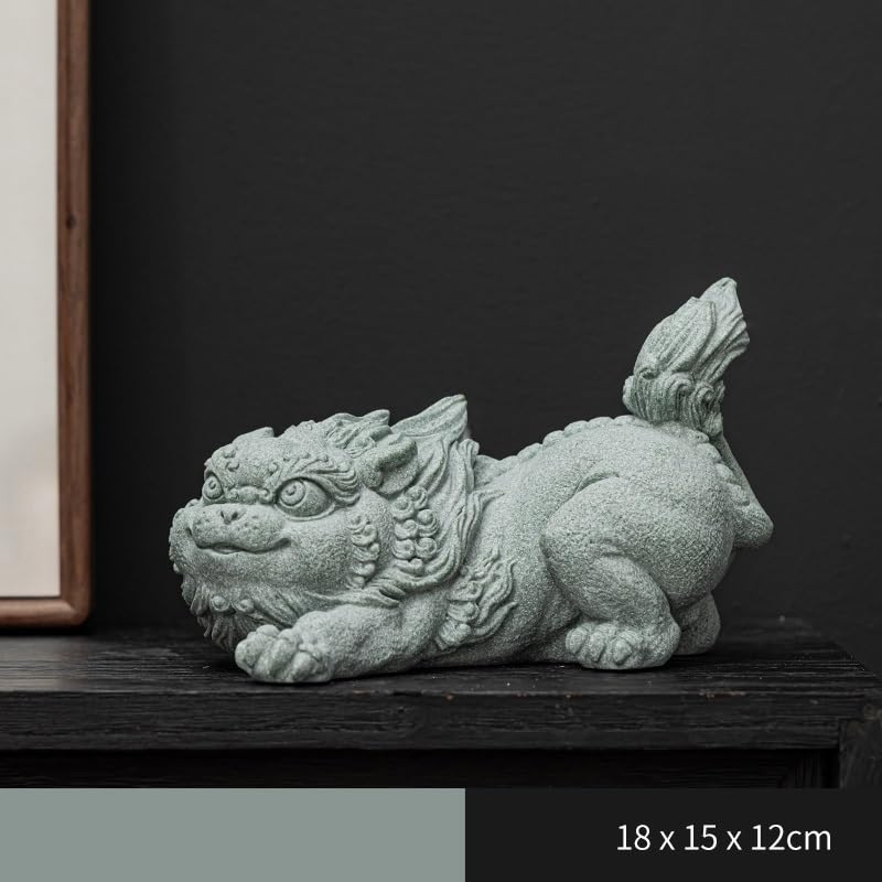 Statua fatta a mano Tea Pet Handmade arenaria verde Lucky Tea Ornamenti per animali domestici in stile cinese Casa Tea Room Tea Play Desktop Decorazione da tavolo Accessori per animali domestici