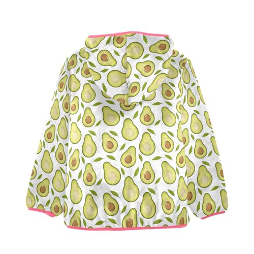 Avocado Toddler Fleece Jacket Baby Girls Hooded Zipper Long Sleeve Thick Warm Outerwear 3-10 Years2