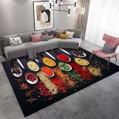 Tapis de salon rouge lavable pour simplifier la vie des parents