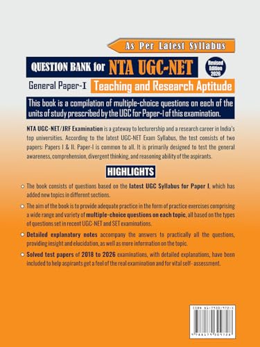Image of Spectrum Question Bank for NTA UGC- NET Teaching and Research Aptitude , General paper-1 NET, JRF, SET Includes Previous Years' Solved Papers ... explanation of UGC-NET , Revised Edition 2026