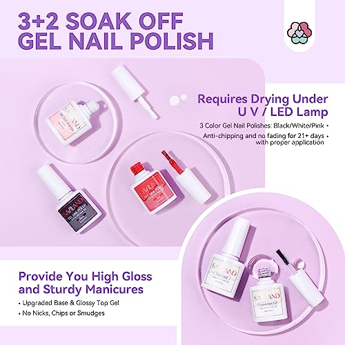 SAVILAND Acrylic Nail Kit with Everything for Beginners: Acrylic Powder and Liquid Set with Gel Nail Polish Nail Lamp Base & Top Gel Acrylic Nail Brush Professional Nail Kits Acrylic with Everything