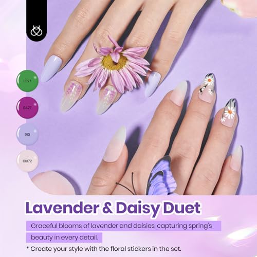 Image of Beetles 36 Colors Gel Polish Set - Petal Symphony Collection, 40 Pcs Pastel Gel Polish Set Pink Red Green Blue Color Gel with Base&Glossy Matte Top Coat UV LED Nail Art