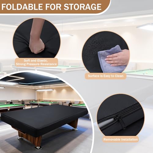 Cubierta de mesa de billar para interior y exterior con tapete de inserción 3