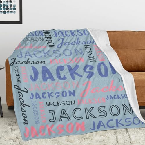 Personalized Name Blanket Customized Baby Blankets for Girls Boys Adults Monogrammed Blankets and Throws Christmas Birthday Mothers Fathers Valentines Day Gift