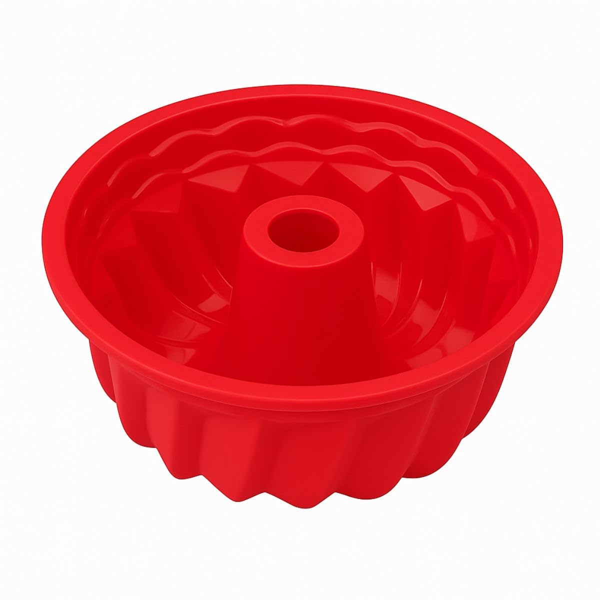 Forma de Silicone Premium Redonda com Furo Central 16cm Antiaderente Air Fryer Forno Para