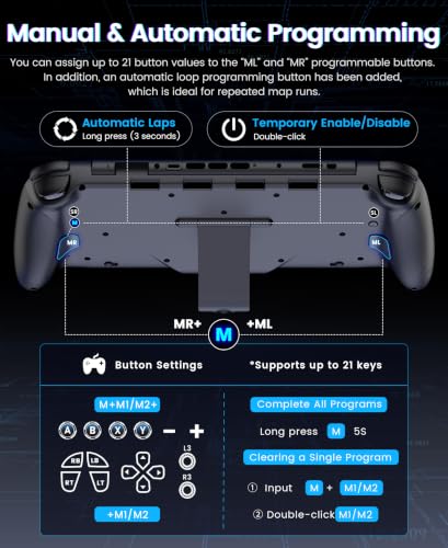 Image of Gammeefy JC400 Gen 2 Switch 2 Controller with Hall Effect Joysticks | Enhanced Grip | Switch 2 Handheld Controller Replacement Switch 2 Pro Controller | 8 Color RGB Lighting, Turbo, Macros, Black